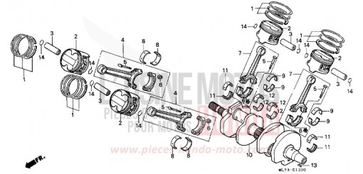 VILEBREQUIN/PISTON VFR750FG de 1986