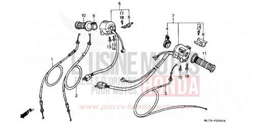 COMMUTATEUR/CABLE VFR750FG de 1986