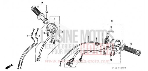 COMMUTATEUR/CABLE VFR750FL de 1990