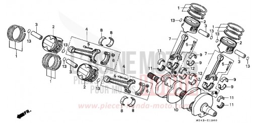 VILEBREQUIN/PISTON VFR750FS de 1995