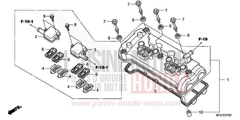 COUVERCLE DE CULASSE de CBF1000 CANDY XENON BLUE (PB324) de 2007