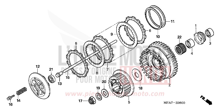 EMBRAYAGE de CBF1000 QUASAR SILVER METALLIC (NHA48) de 2007