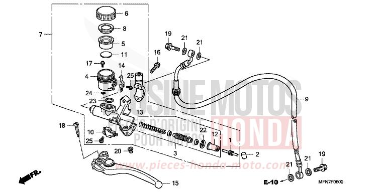MAITRE-CYLINDRE de CB1000R PEARL SIENA RED (R320) de 2010