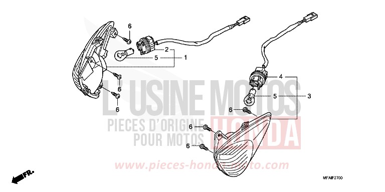 CLIGNOTANT de CBF1000 PEARL NIGHTSTAR BLACK (NHA84) de 2008