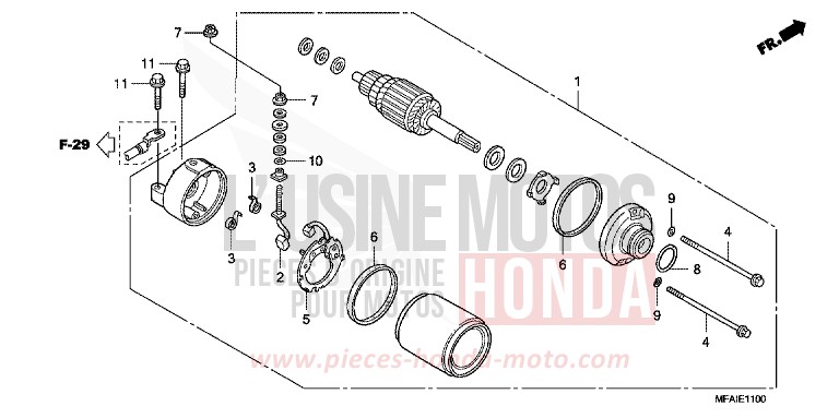 MOTEUR DE DEMARRAGE de CBF1000 PEARL COOL WHITE (NHA16) 2009