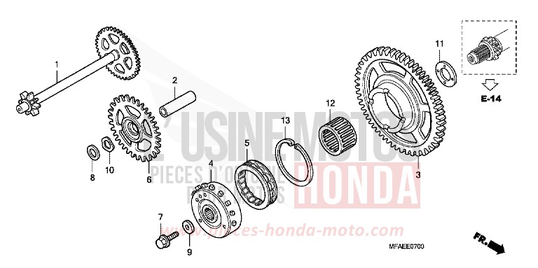 EMBRAYAGE DE DEMARRAGE de CBF1000 PEARL NIGHTSTAR BLACK (NHA84) de 2010