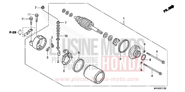 MOTEUR DE DEMARRAGE de CBF1000 PEARL NIGHTSTAR BLACK (NHA84) 2010
