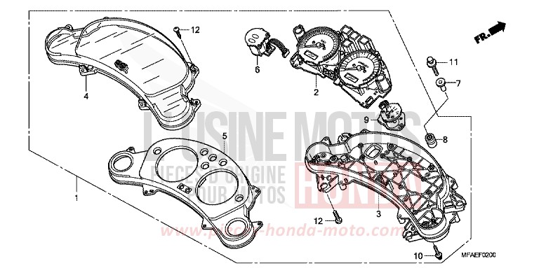 COMPTEUR de CBF1000 PEARL NIGHTSTAR BLACK (NHA84) de 2010