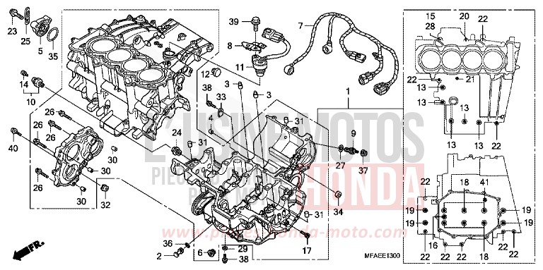 CARTER MOTEUR de CBF1000 PEARL SIENA RED (R320) 2010