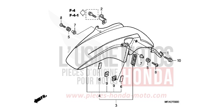 AILE AVANT de CBF1000 PEARL SIENA RED (R320) 2010