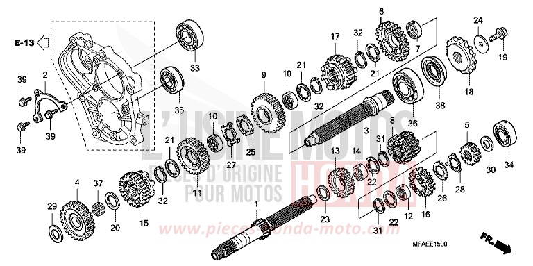 BOITE DE VITESSES de CBF1000 QUASAR SILVER METALLIC (NHA48) 2010