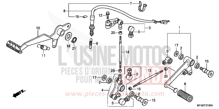 PEDALE de CBF1000 QUASAR SILVER METALLIC (NHA48) 2010