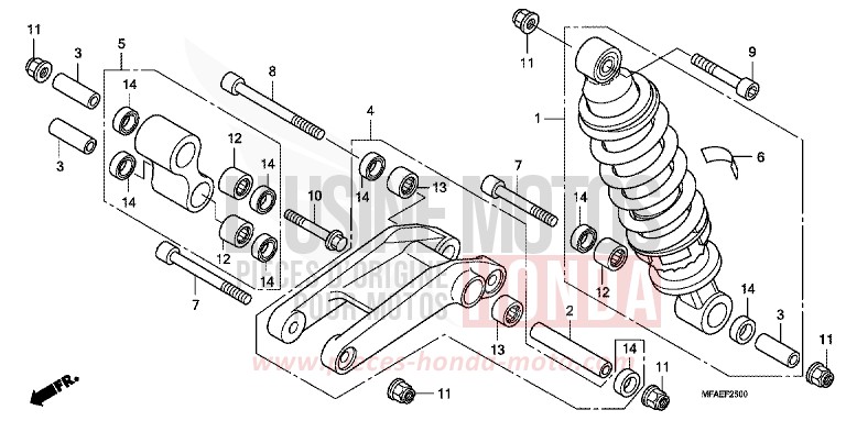 COUSSIN ARRIERE de CBF1000 QUASAR SILVER METALLIC (NHA48) 2010
