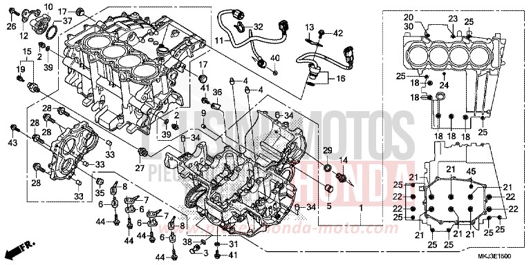 CARTER MOTEUR de CB1000R GRAPHITE BLACK (NHB01) de 2018