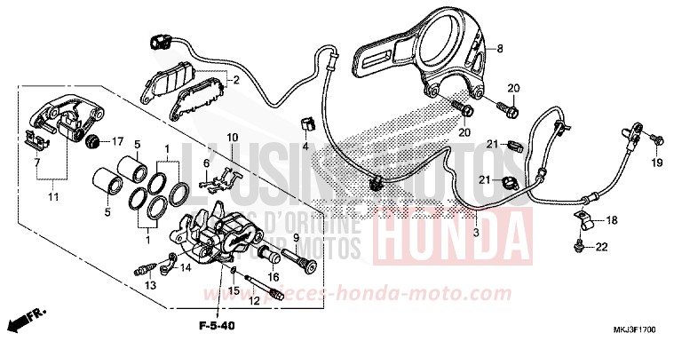 ETRIER DE FREIN ARRIERE de CB1000R MAT BULLET SILVER (NH389) de 2018
