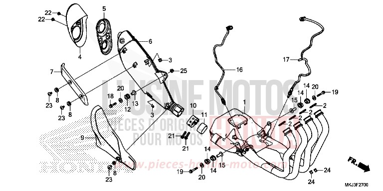 SILENCIEUX D'ECHAPPEMENT de CB1000R MAT BULLET SILVER (NH389) 2018