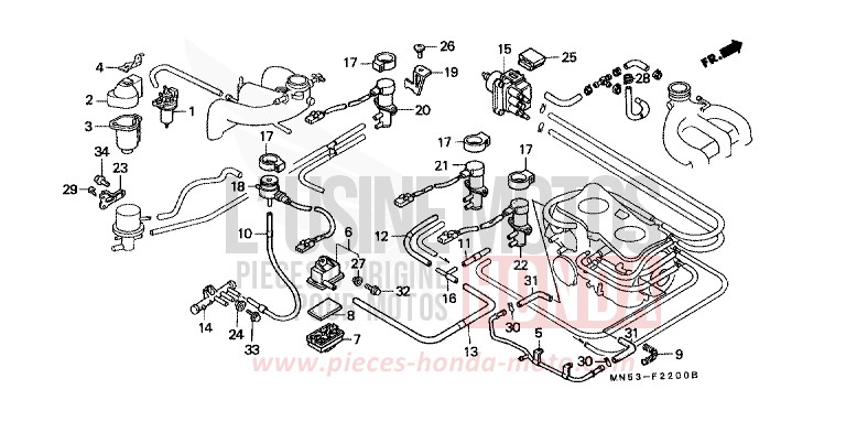 VALVE SOLENOIDE/ FILTRE A AIR SECONDAIRE (1) de Goldwing NH215B (NH215B) 1988