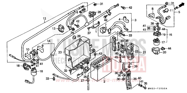 BATTERIE (GL1500J/K) de Goldwing PB192D (PB192D) 1988