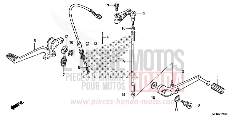 PEDALE de CB1000R PEARL SIENA RED (R320X) 2015