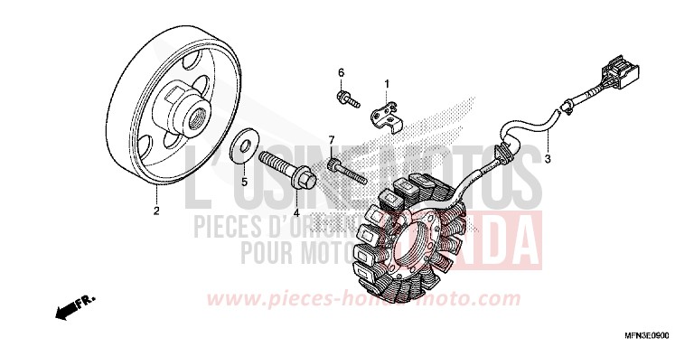 GENERATRICE de CB1000R MAT CYNOS GRAY METALLIC (NH312F) de 2013