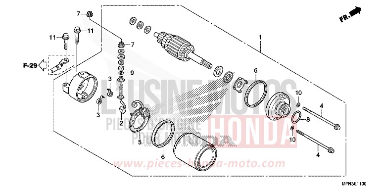 MOTEUR DE DEMARRAGE de CB1000R MAT CYNOS GRAY METALLIC (NH312F) 2013