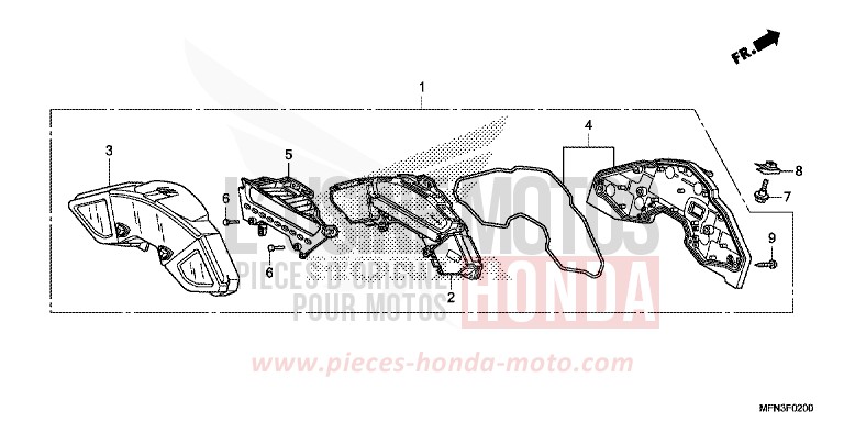 COMPTEUR de CB1000R PEARL SIENA RED (R320X) de 2014