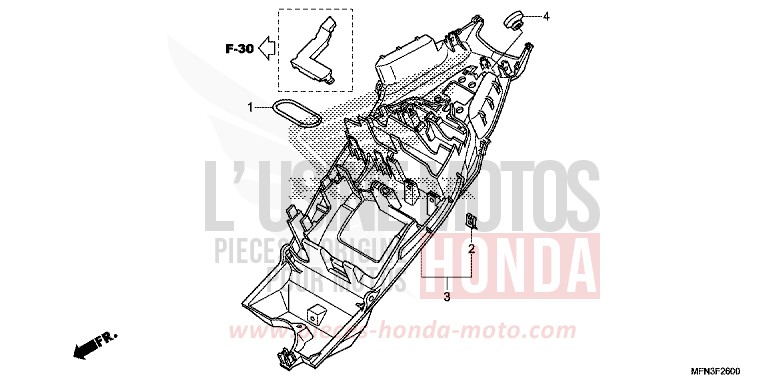 GARDE-BOUE ARRIERE de CB1000R PEARL SIENA RED (R320X) de 2014