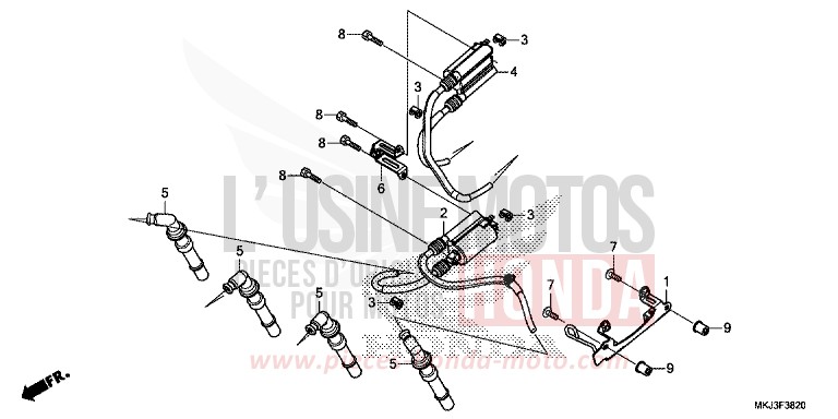 BOBINE D'ALLUMAGE de CB1000R GRAPHITE BLACK (NHB01) de 2019