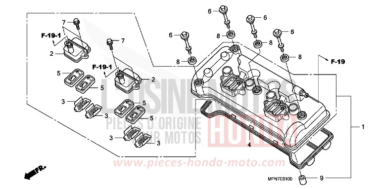 COUVERCLE DE CULASSE de CB1000R MAT CYNOS GRAY METALLIC (NH312F) de 2012