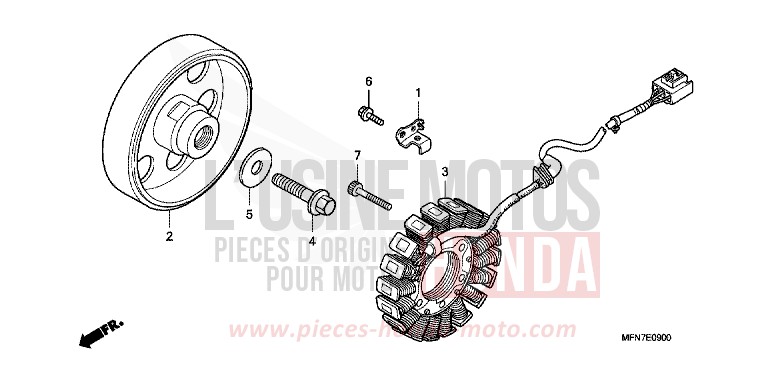 GENERATRICE de CB1000R MAT CYNOS GRAY METALLIC (NH312F) de 2012