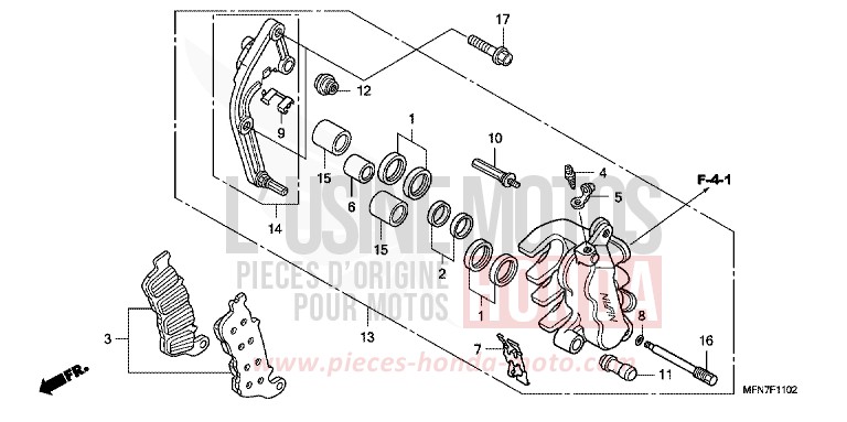 MACHOIRE DE FREIN AVANT G. (CB1000RA) de CB1000R MAT CYNOS GRAY METALLIC (NH312F) 2012