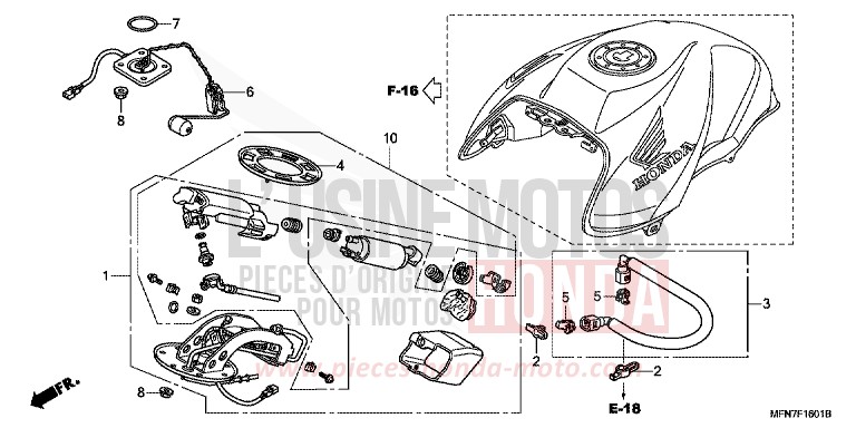 POMPE A CARBURANT de CB1000R MAT CYNOS GRAY METALLIC (NH312F) de 2012