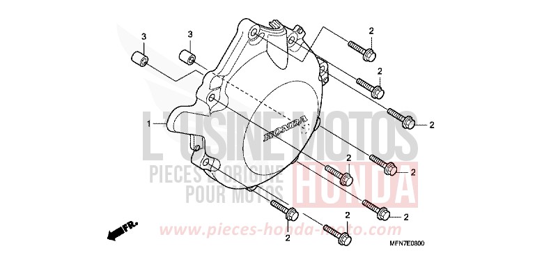 COUVERCLE DE GENERATEUR C.A. de CB1000R PEARL COOL WHITE (NHA16K) de 2012