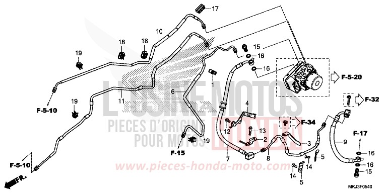 TUYAU DE FREIN/FLEXIBLE DE FREIN de CB1000R SWORD SILVER METALLIC (NHA95) de 2019
