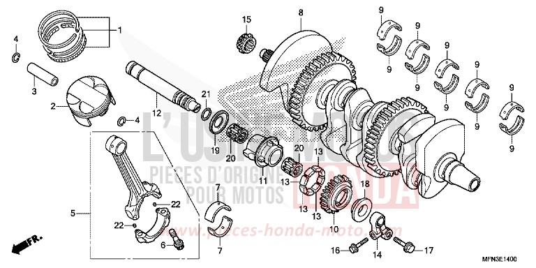 VILEBREQUIN/PISTON de CB1000R MAT CYNOS GRAY METALLIC (NH312F) 2013