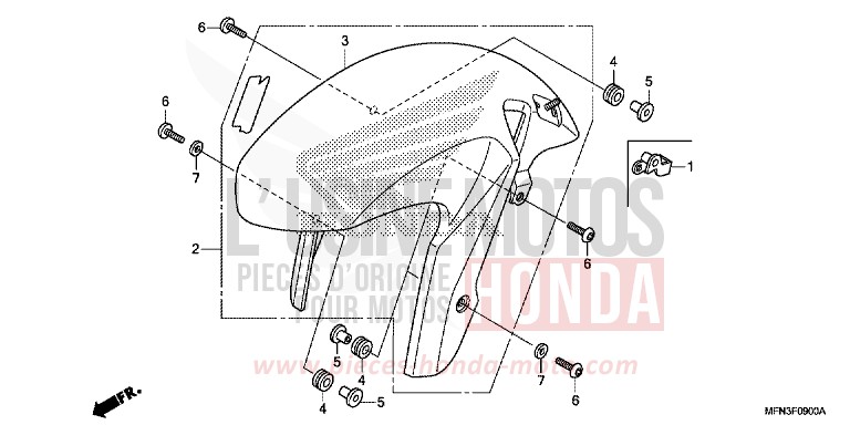 AILE AVANT de CB1000R PEARL COOL WHITE (NHA16K) 2013