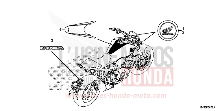 MARQUE/RAYURE de CB1000R SWORD SILVER METALLIC (NHA95) de 2019