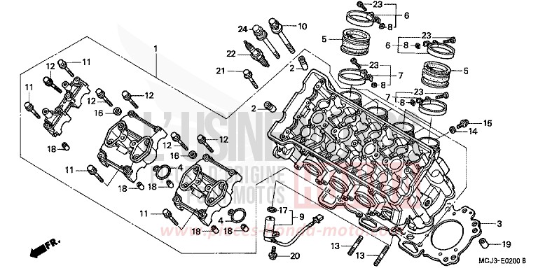CULASSE de Fireblade ACCURATE SILVER METALLIC (NH146) 2001