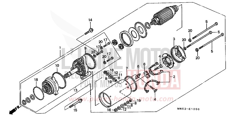MOTEUR DE DEMARRAGE (GL1500J/K) de Goldwing B127H (B127H) 1989