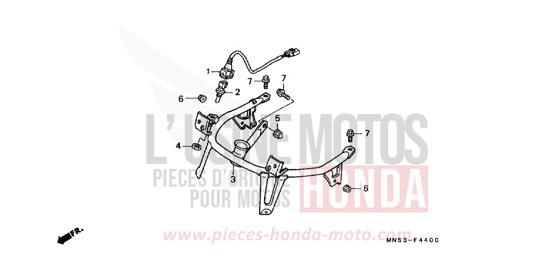 SOUTIEN DE CAPOT (GL1500J/K) de Goldwing B127H (B127H) 1989