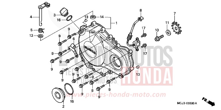 PANNEAU CARTER-MOTEUR D. de Fireblade ITALIAN RED (R157) 2001
