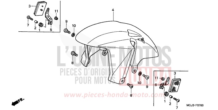 AILE AVANT de Fireblade ITALIAN RED (R157) 2001