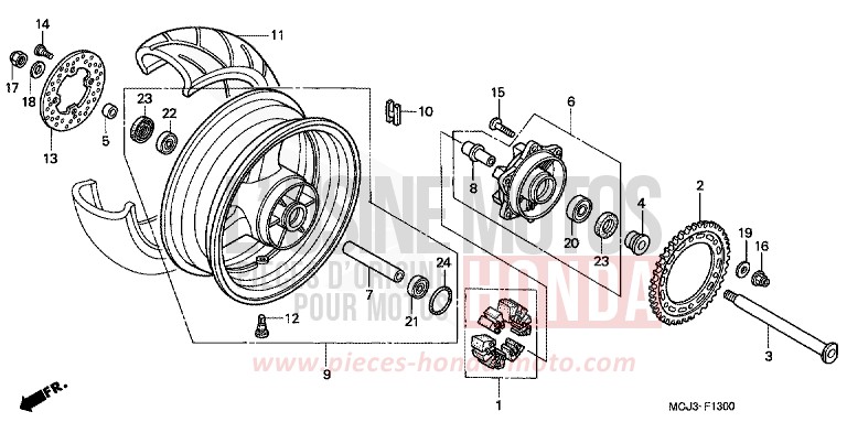 ROUE ARRIERE de Fireblade ITALIAN RED (R157) 2001
