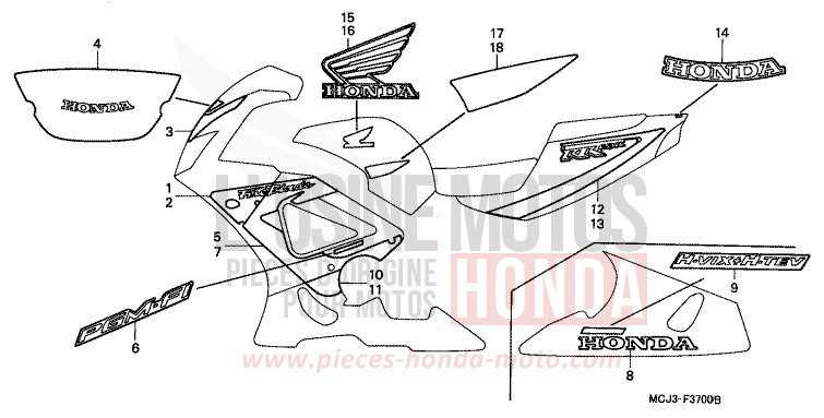 RAYURE/MARQUE (1) de Fireblade ITALIAN RED (R157) 2001