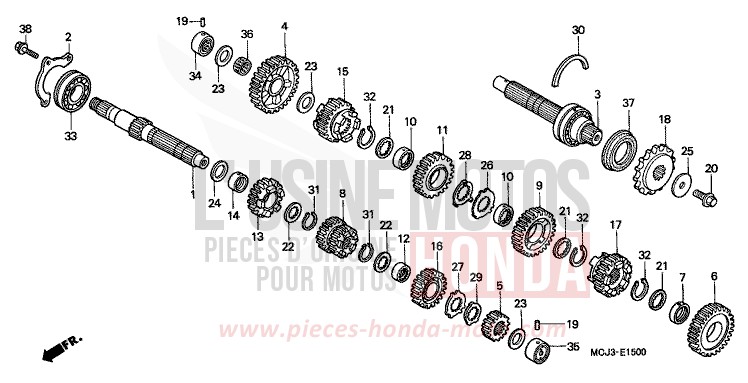 BOITE DE VITESSES de Fireblade LAPIS BLUE METALLIIC (PB257) de 2001