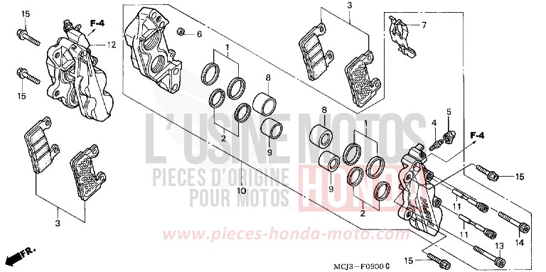 ETRIER DE FREIN AVANT de Fireblade LAPIS BLUE METALLIIC (PB257) de 2001