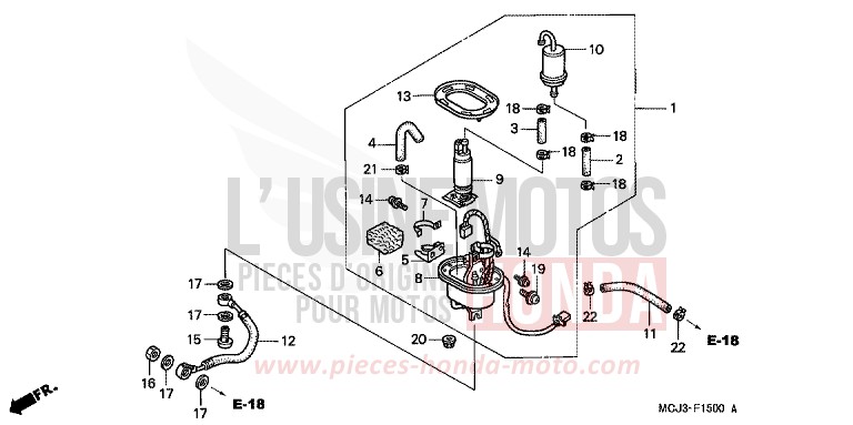 POMPE A CARBURANT (CBR900RRY,1/RE1) de Fireblade LAPIS BLUE METALLIIC (PB257) de 2001