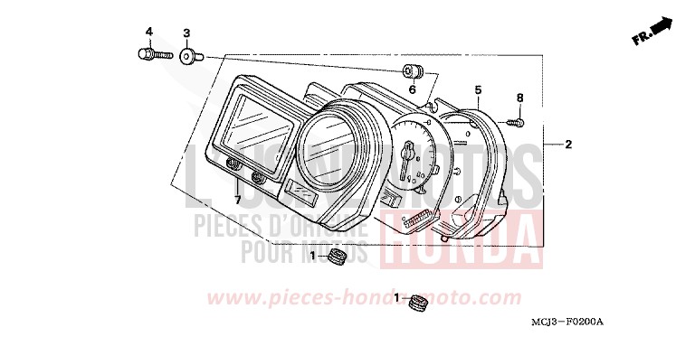 COMPTEUR (CBR900RRY,1/RE1) de Fireblade PEARL FLASH YELLOW (Y163) de 2001