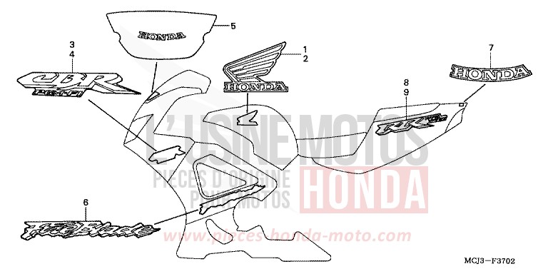 RAYURE/MARQUE (3) de Fireblade PEARL FLASH YELLOW (Y163) de 2001