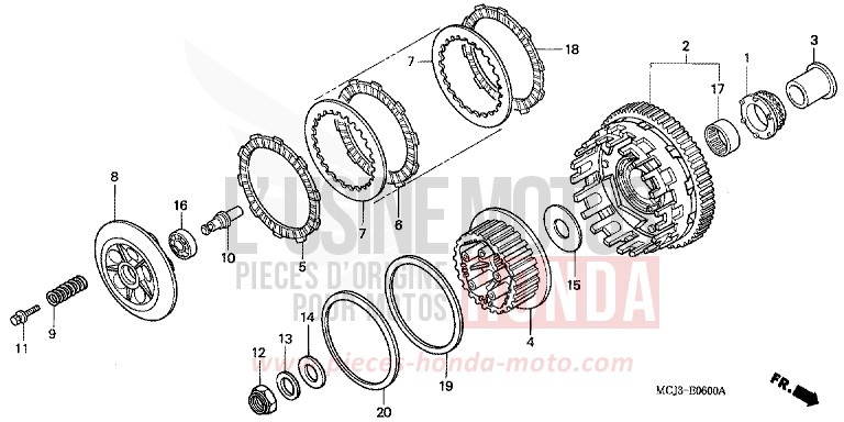 EMBRAYAGE de Fireblade PEARL FLASH YELLOW (Y163) 2002